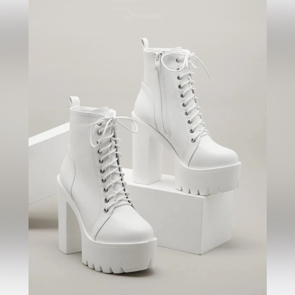 White Combat Boot Heels
